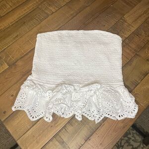 White Bandeau with Ruffles | M